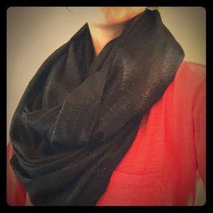 Black, tastefully sparkly infinity scarf
